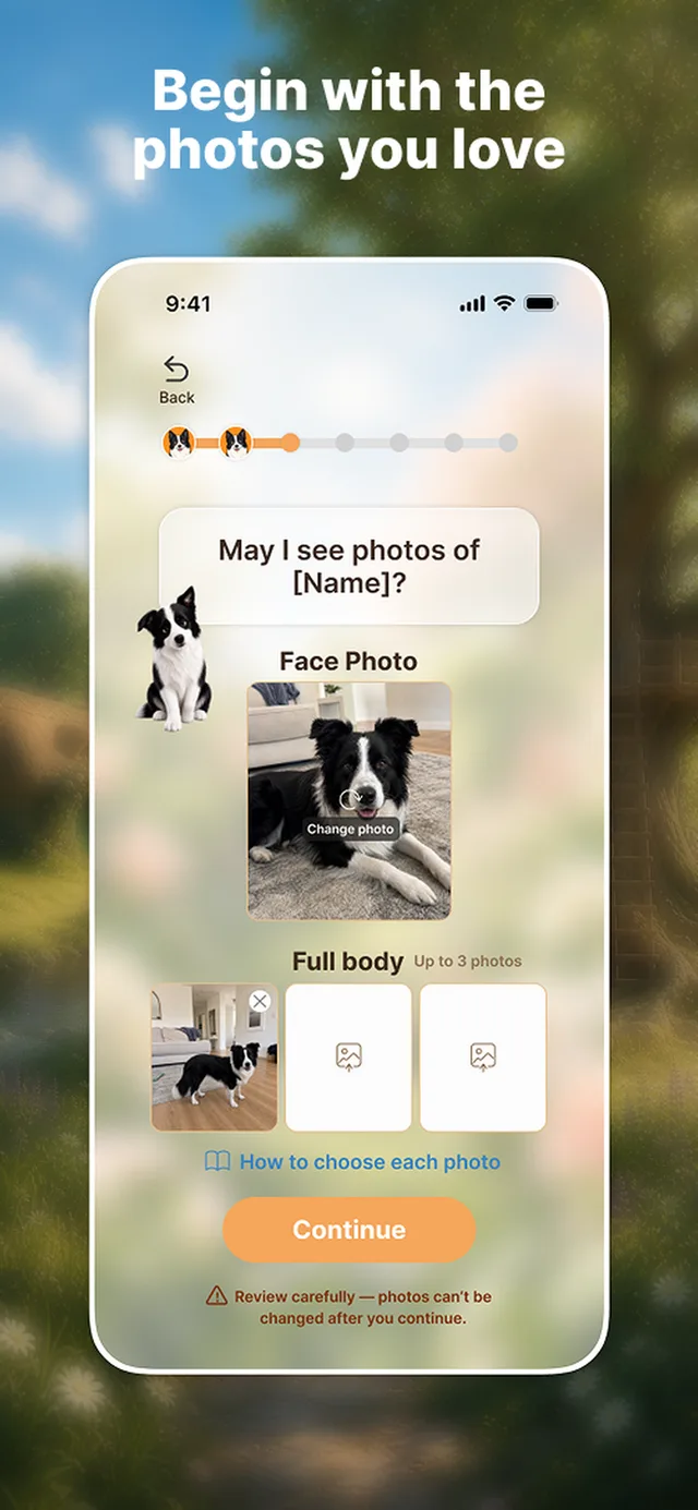 Adding pet photos to personalize a Besideo portrait